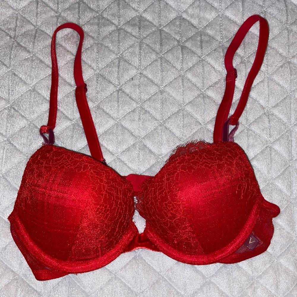 Victoria’s Secret Red Lacey Bra with purple detail